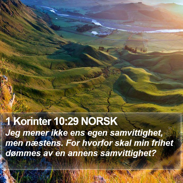 1 Korinter 10:29 NORSK Bible Study