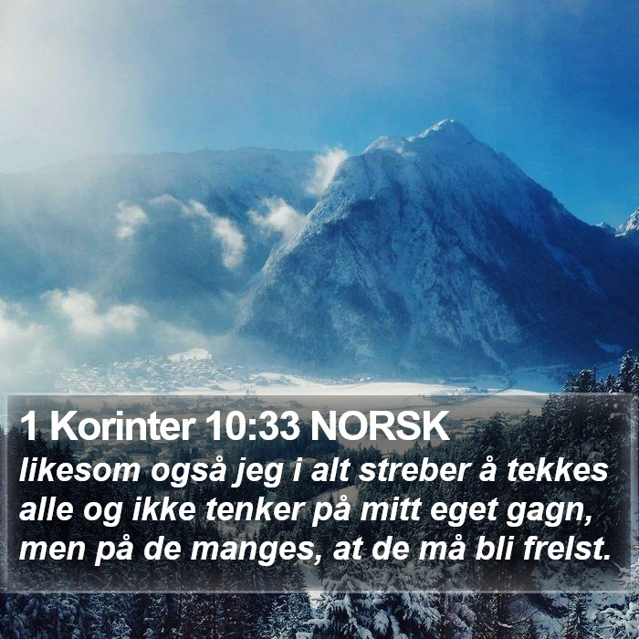 1 Korinter 10:33 NORSK Bible Study