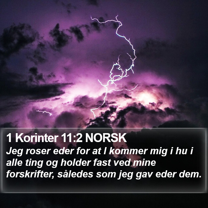 1 Korinter 11:2 NORSK Bible Study