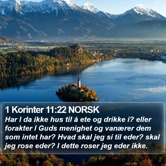 1 Korinter 11:22 NORSK Bible Study