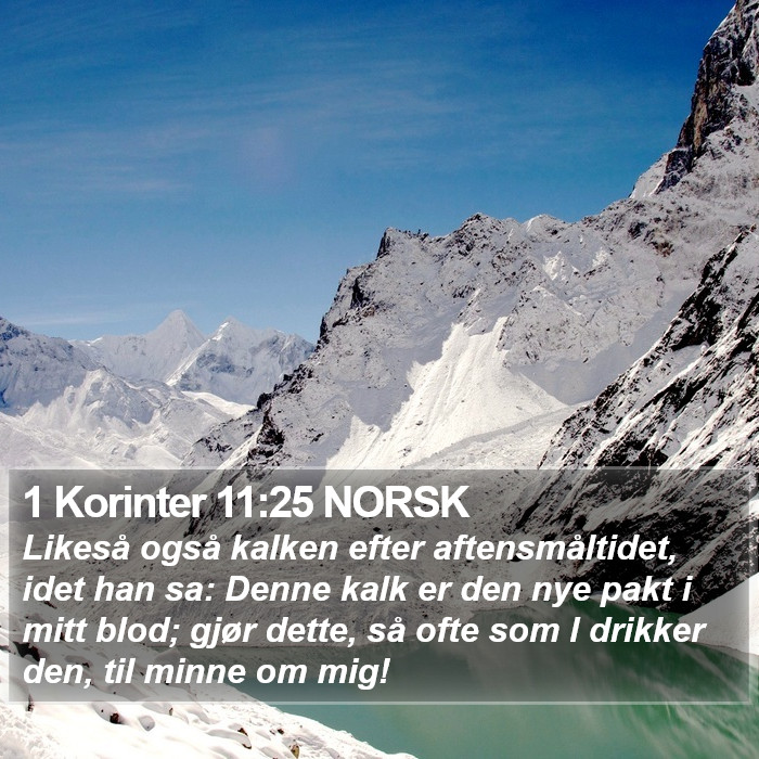 1 Korinter 11:25 NORSK Bible Study