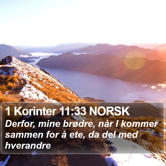 1 Korinter 11:33 NORSK Bible Study