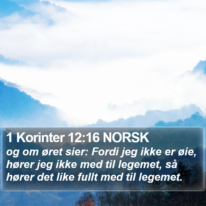 1 Korinter 12:16 NORSK Bible Study