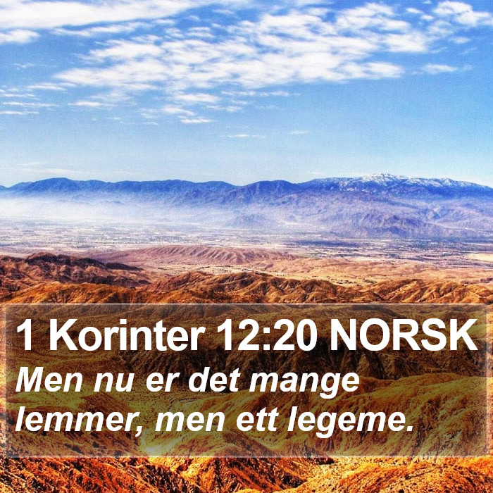 1 Korinter 12:20 NORSK Bible Study