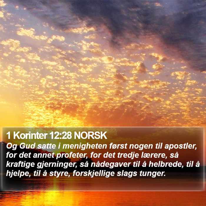 1 Korinter 12:28 NORSK Bible Study