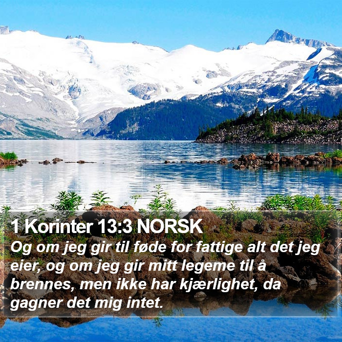 1 Korinter 13:3 NORSK Bible Study