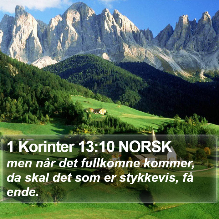 1 Korinter 13:10 NORSK Bible Study