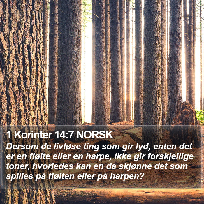 1 Korinter 14:7 NORSK Bible Study