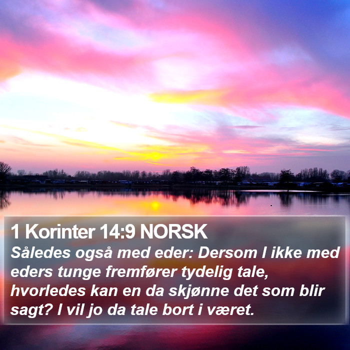1 Korinter 14:9 NORSK Bible Study