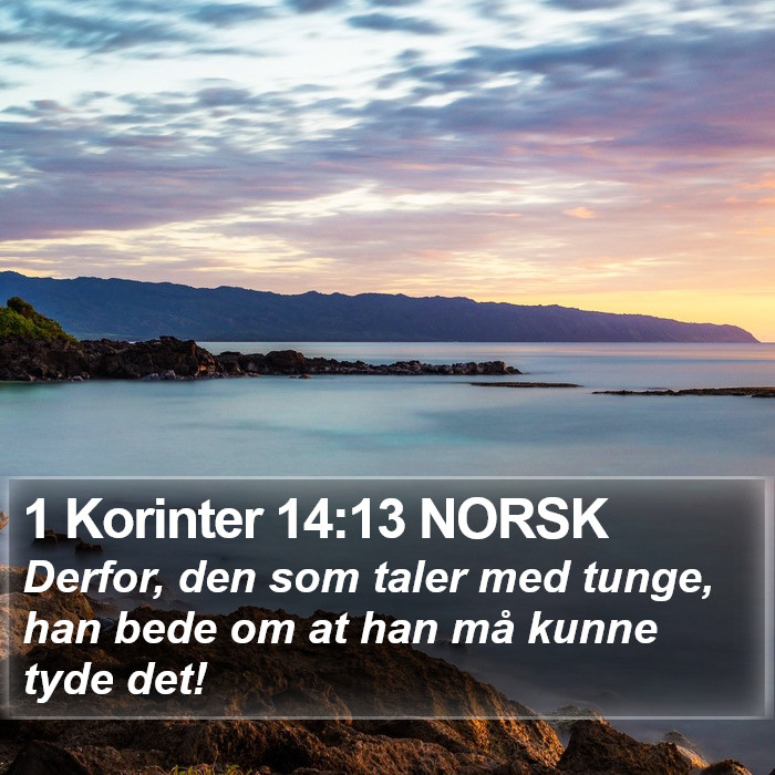 1 Korinter 14:13 NORSK Bible Study