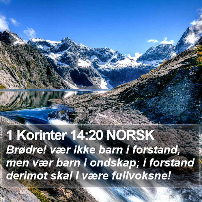 1 Korinter 14:20 NORSK Bible Study