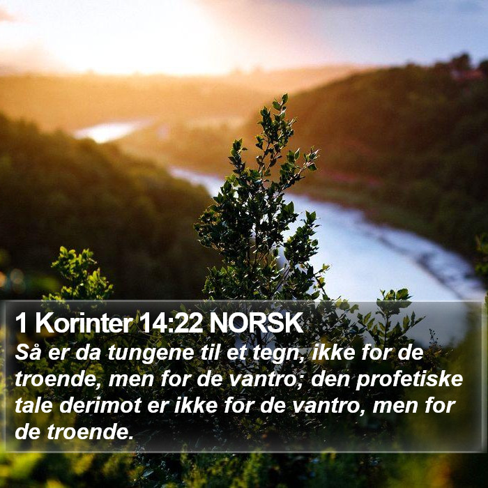 1 Korinter 14:22 NORSK Bible Study
