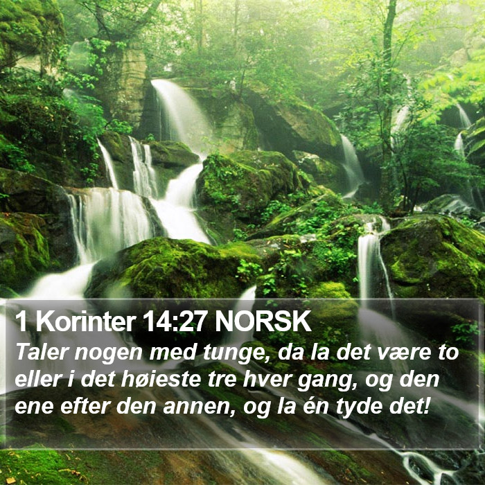 1 Korinter 14:27 NORSK Bible Study