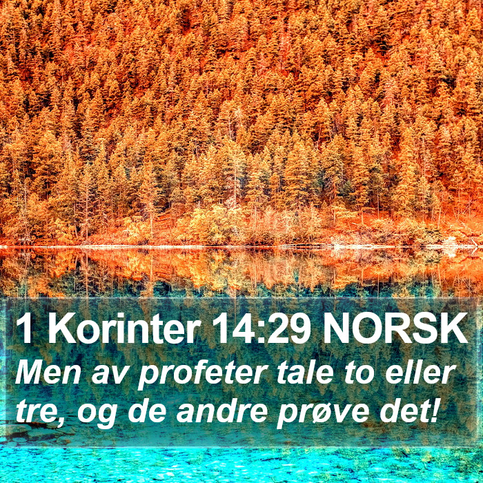 1 Korinter 14:29 NORSK Bible Study