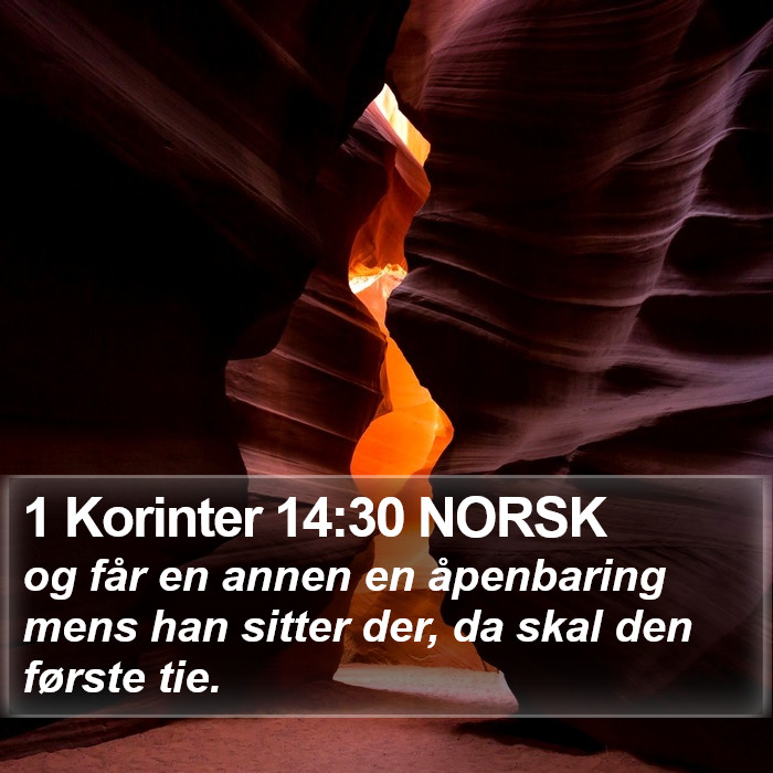 1 Korinter 14:30 NORSK Bible Study