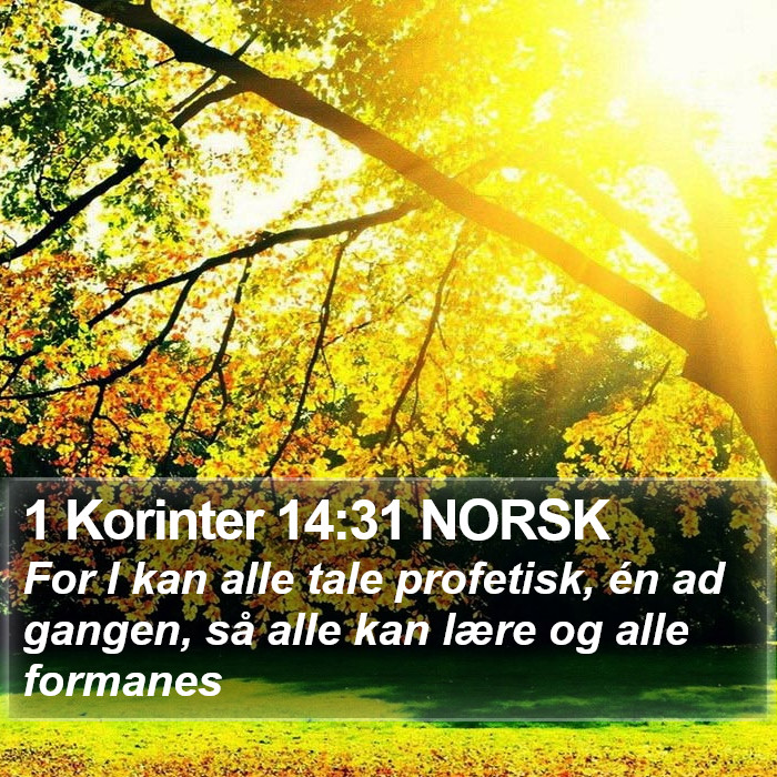 1 Korinter 14:31 NORSK Bible Study