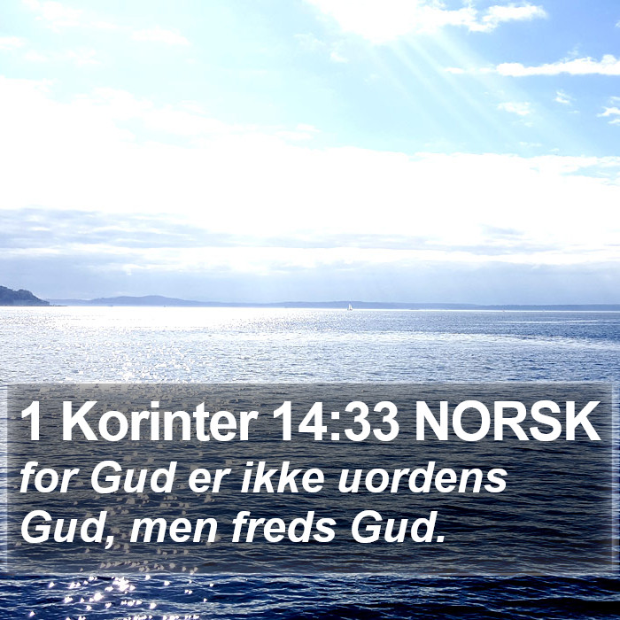 1 Korinter 14:33 NORSK Bible Study
