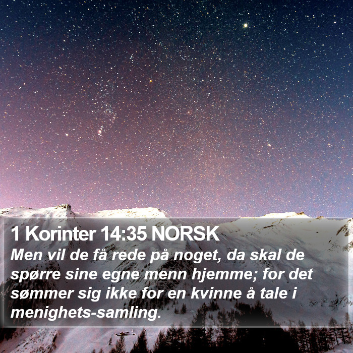 1 Korinter 14:35 NORSK Bible Study