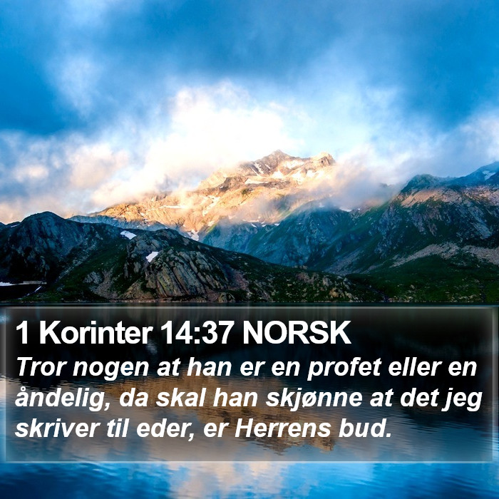1 Korinter 14:37 NORSK Bible Study