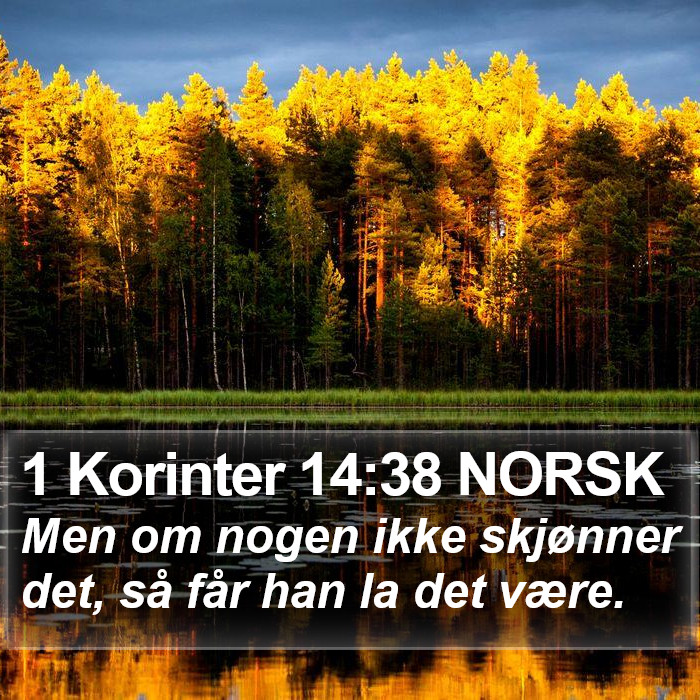 1 Korinter 14:38 NORSK Bible Study