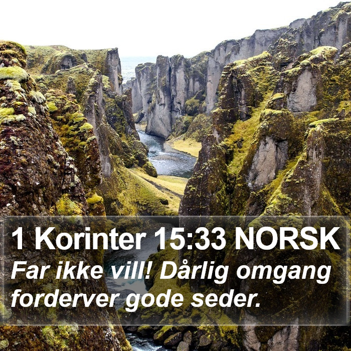1 Korinter 15:33 NORSK Bible Study