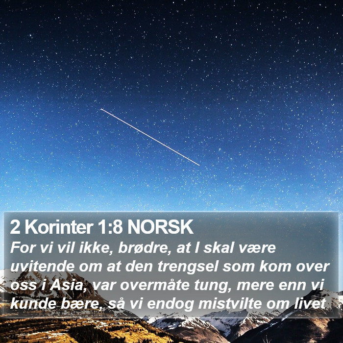 2 Korinter 1:8 NORSK Bible Study