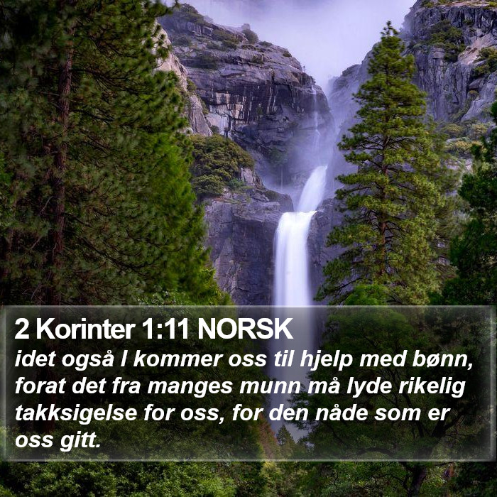 2 Korinter 1:11 NORSK Bible Study