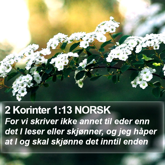 2 Korinter 1:13 NORSK Bible Study