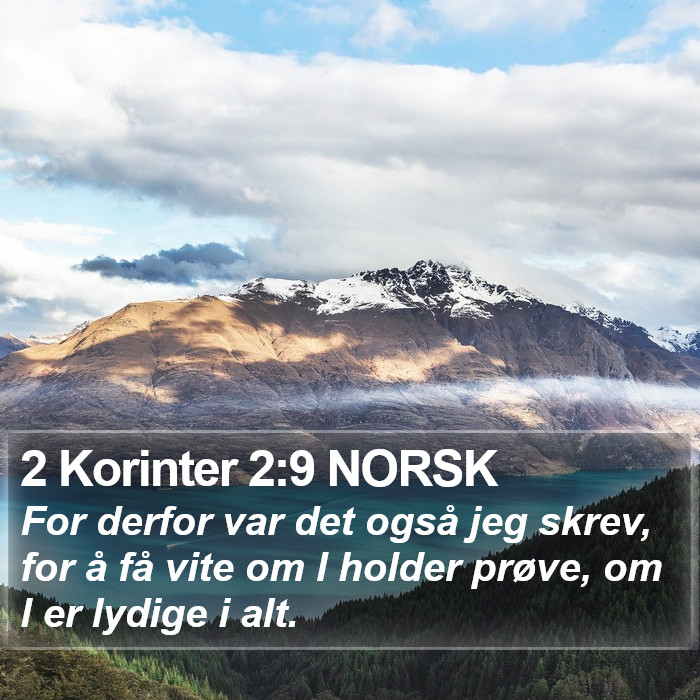 2 Korinter 2:9 NORSK Bible Study