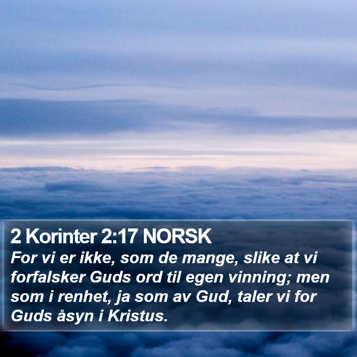 2 Korinter 2:17 NORSK Bible Study