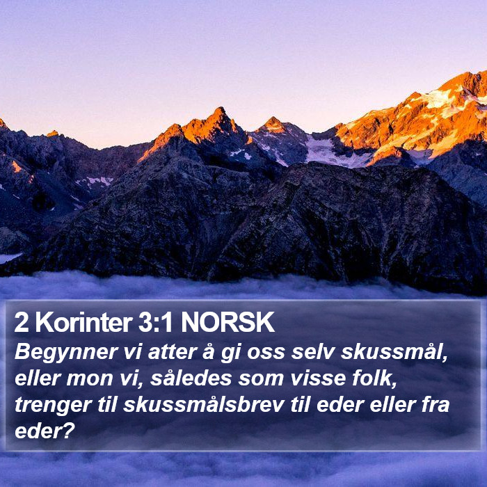 2 Korinter 3:1 NORSK Bible Study