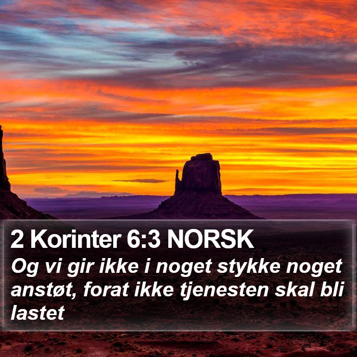2 Korinter 6:3 NORSK Bible Study