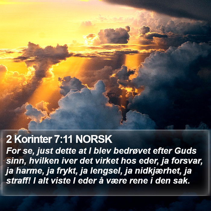 2 Korinter 7:11 NORSK Bible Study
