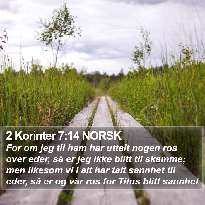 2 Korinter 7:14 NORSK Bible Study