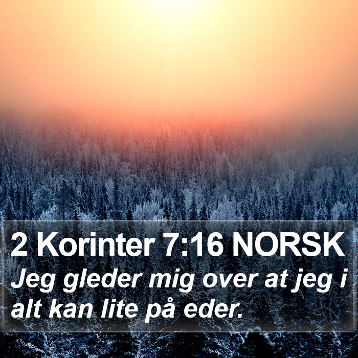 2 Korinter 7:16 NORSK Bible Study