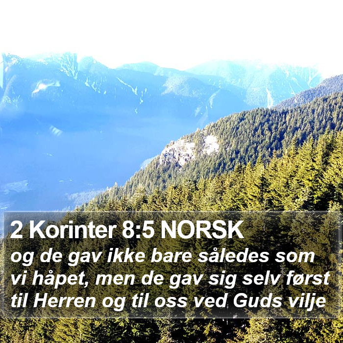 2 Korinter 8:5 NORSK Bible Study