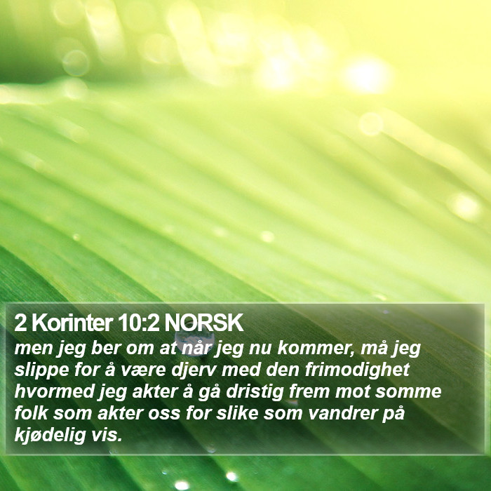 2 Korinter 10:2 NORSK Bible Study