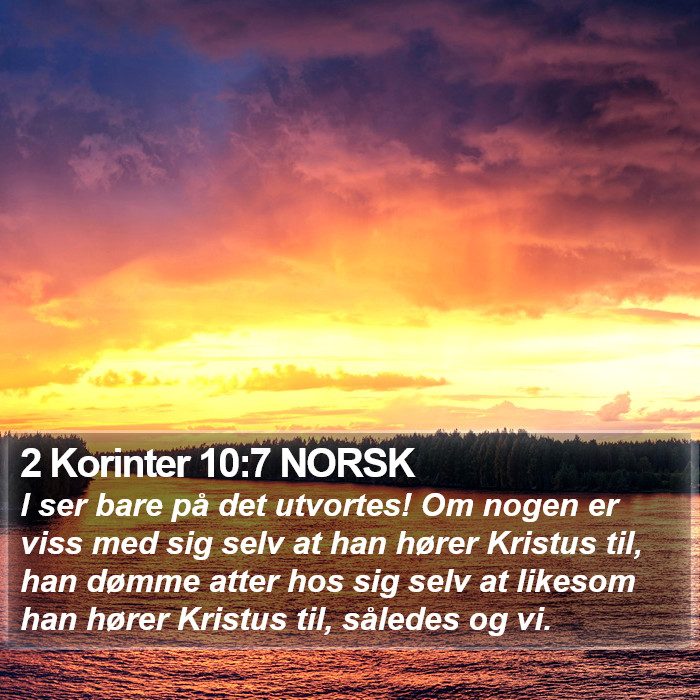 2 Korinter 10:7 NORSK Bible Study