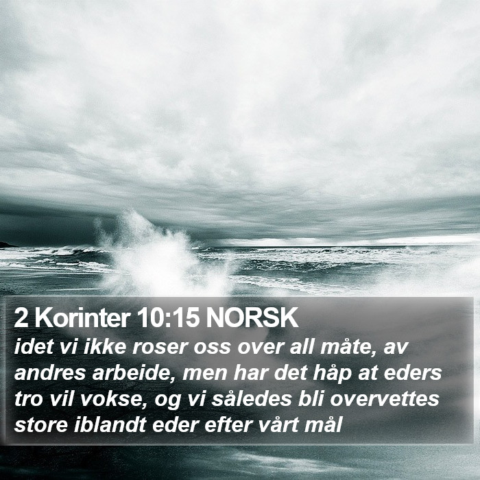 2 Korinter 10:15 NORSK Bible Study
