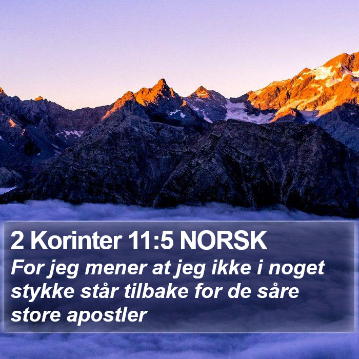 2 Korinter 11:5 NORSK Bible Study