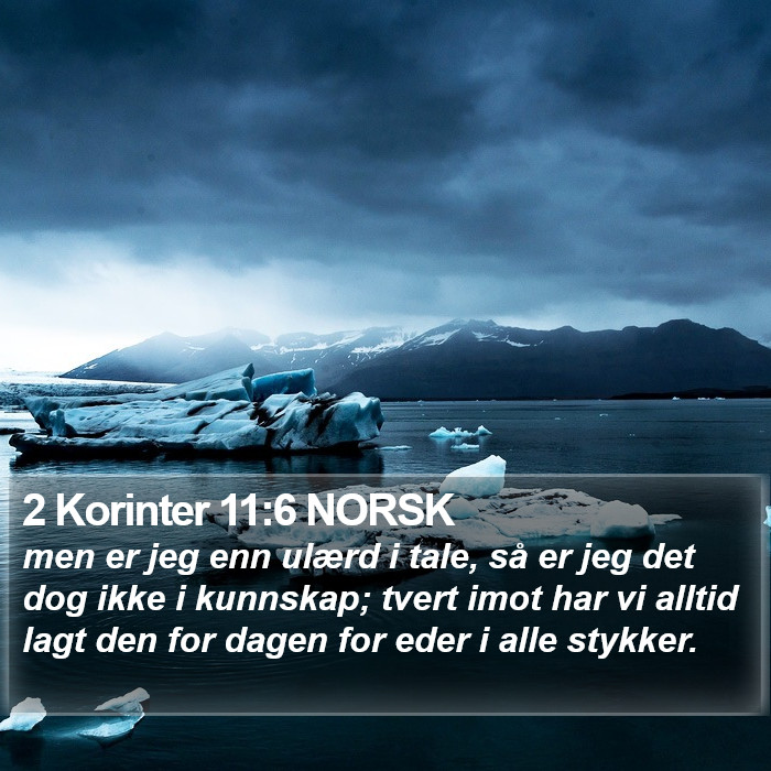 2 Korinter 11:6 NORSK Bible Study