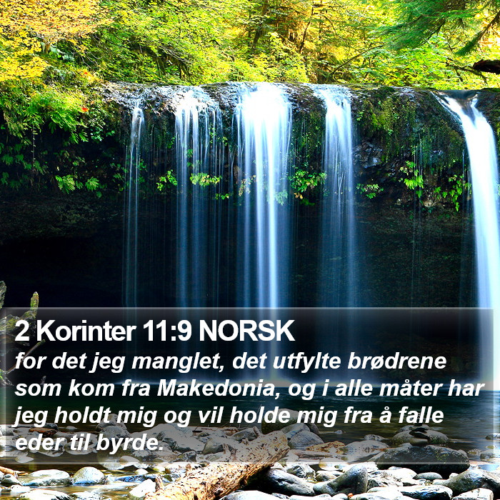 2 Korinter 11:9 NORSK Bible Study