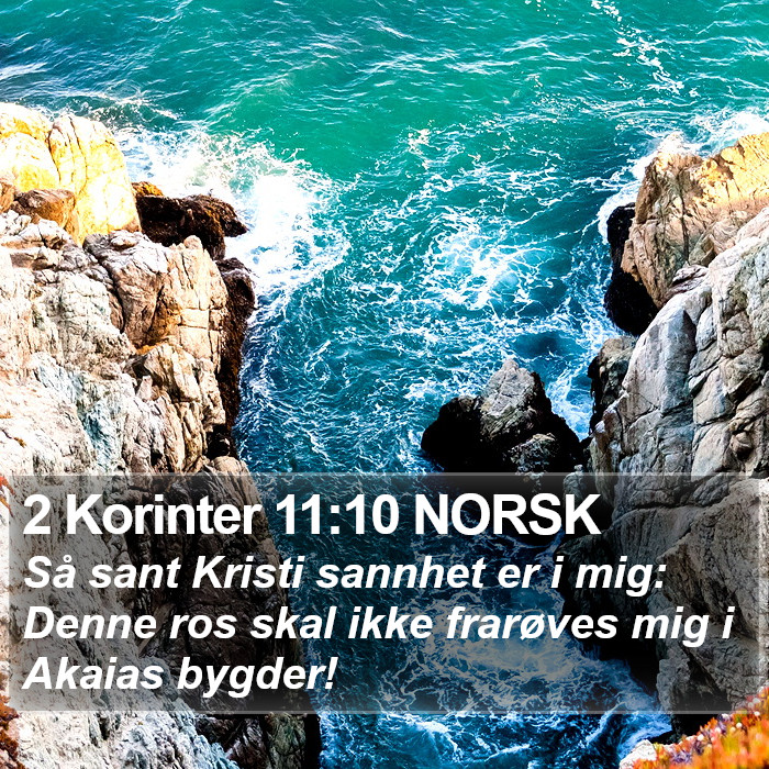 2 Korinter 11:10 NORSK Bible Study