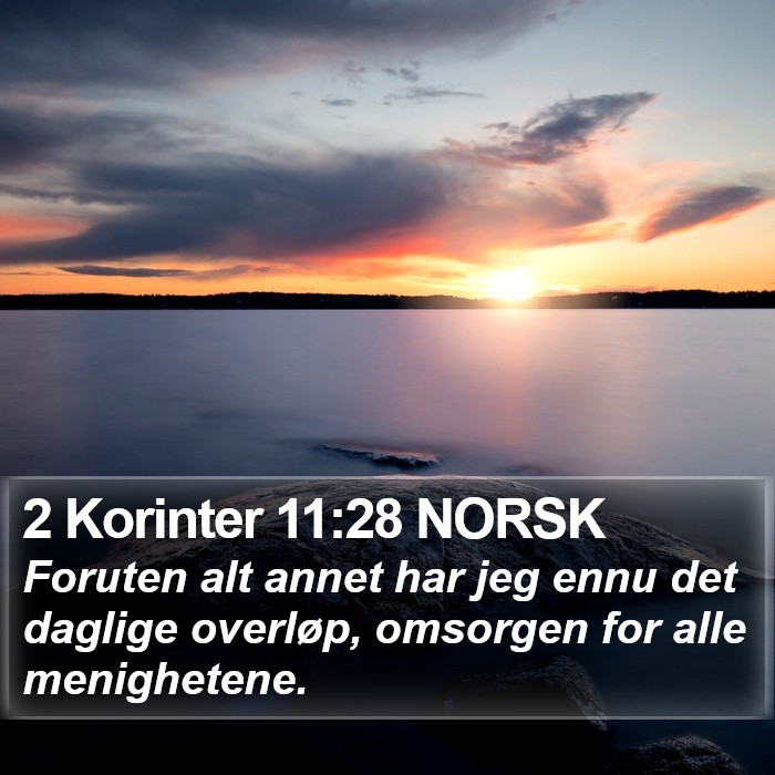 2 Korinter 11:28 NORSK Bible Study