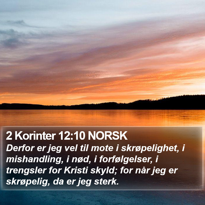 2 Korinter 12:10 NORSK Bible Study