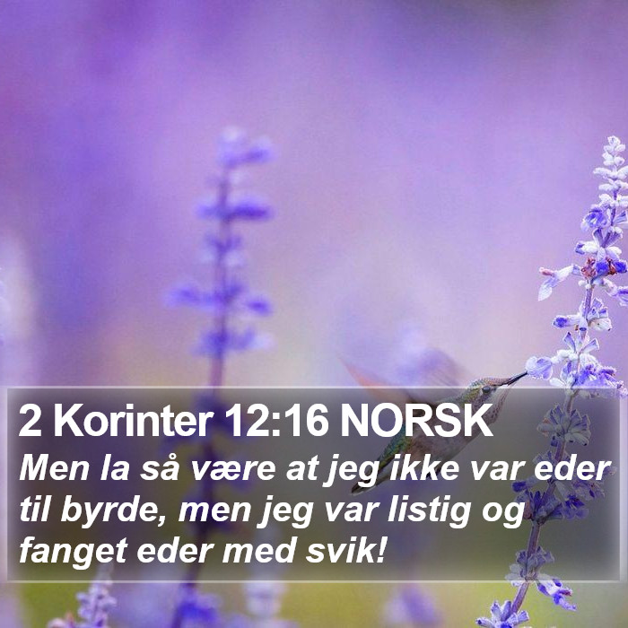 2 Korinter 12:16 NORSK Bible Study