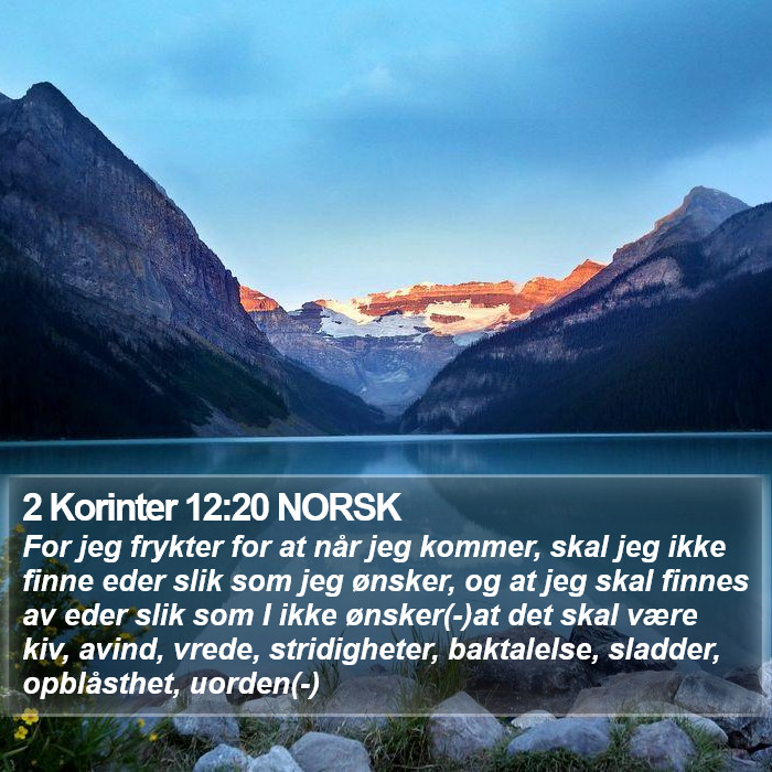 2 Korinter 12:20 NORSK Bible Study