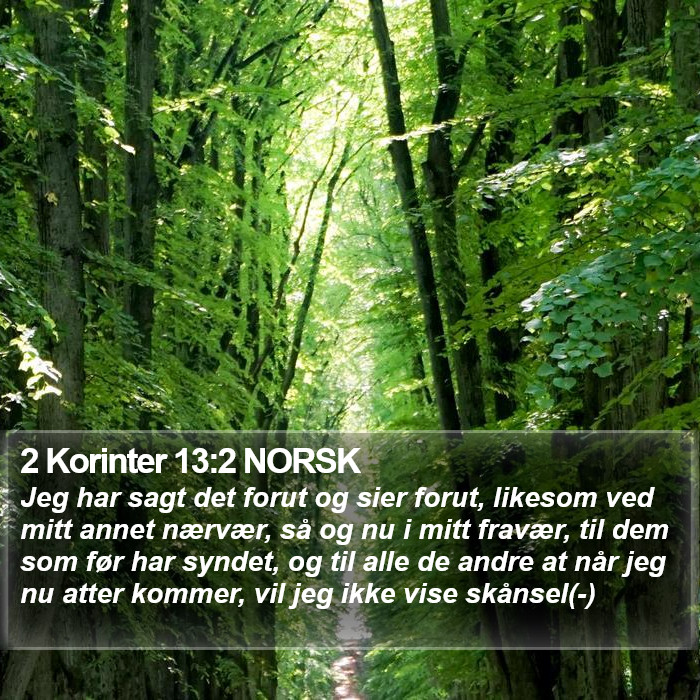 2 Korinter 13:2 NORSK Bible Study