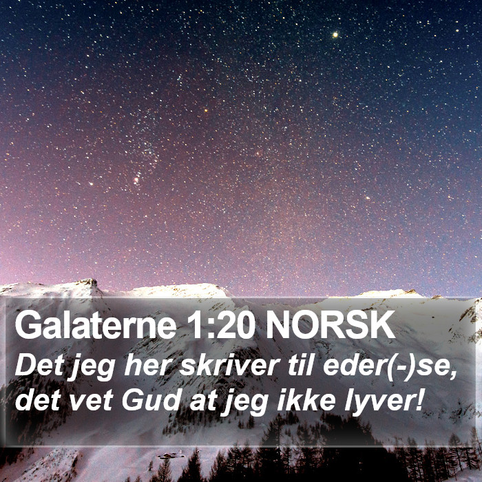 Galaterne 1:20 NORSK Bible Study