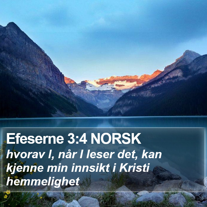 Efeserne 3:4 NORSK Bible Study